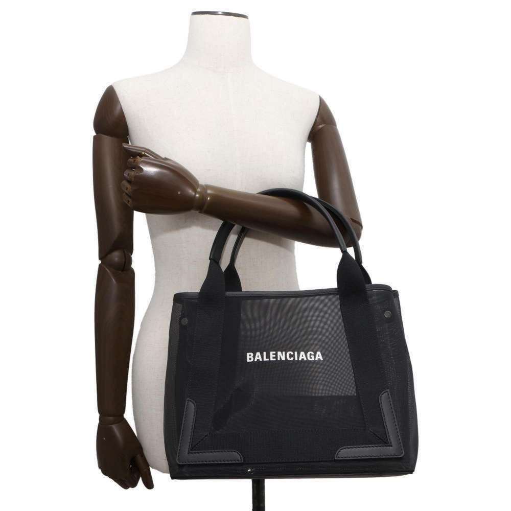 BALENCIAGA Tote Bag Cabas S Mesh Navy Black 339933 - Picture 4 of 12